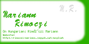 mariann rimoczi business card